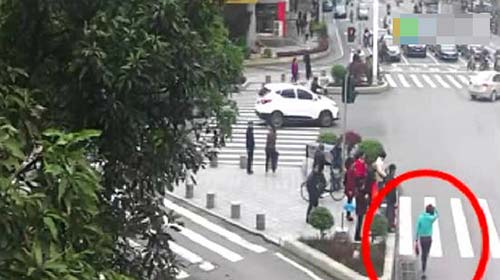 大妈闯红灯被拦 称让交警下跪