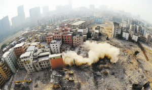 2010年12月28日大冲旧改拆迁现场。