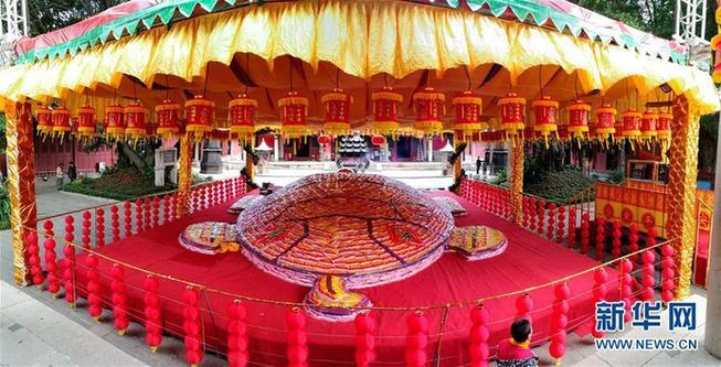 #（XHDW）（2）福建泉州：巨型“米龟”亮相天后宫