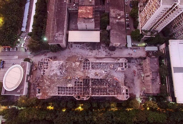 航拍康佳集团总部大楼拆除